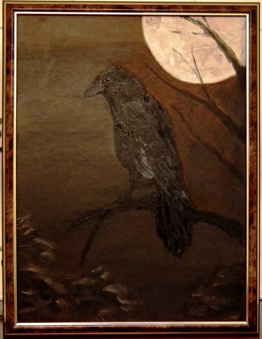 Peinture intitulée "Corvus corax" par Krughoff, Œuvre d'art originale, Acrylique