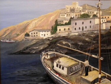 Peinture intitulée "The Cyclades, Aegea…" par Krughoff, Œuvre d'art originale, Acrylique