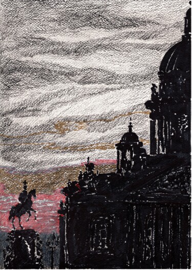 Dessin intitulée "Sankt-Petersburg" par Krughoff, Œuvre d'art originale, Encre