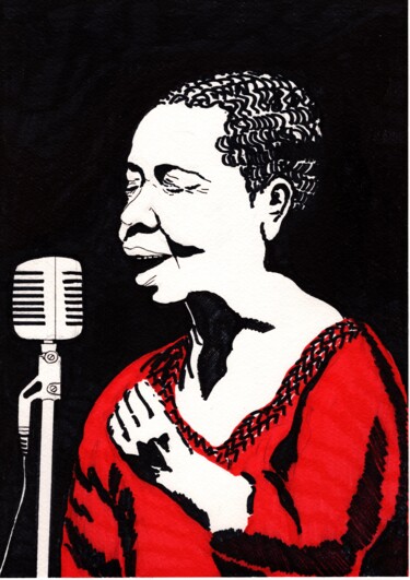 Drawing titled "Cesaria, meu pesar.…" by Krughoff, Original Artwork, Ink