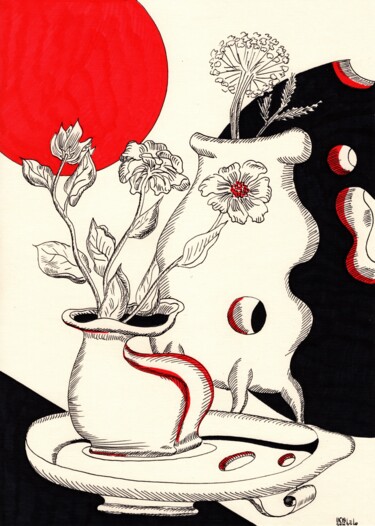Zeichnungen mit dem Titel "Stillleben. Nummer…" von Krughoff, Original-Kunstwerk, Tinte