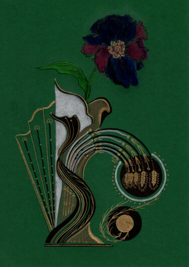 Malerei mit dem Titel "Art nouveau III (Pa…" von Krughoff, Original-Kunstwerk, Bleistift