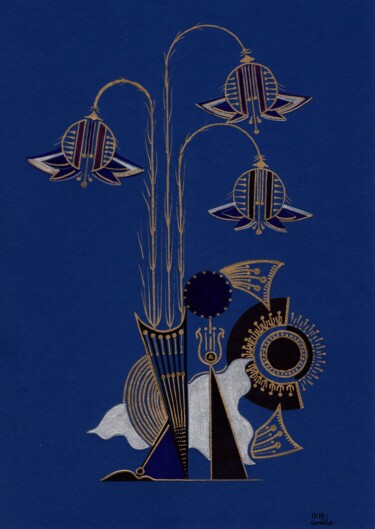 Malerei mit dem Titel "Art nouveau IV (Pap…" von Krughoff, Original-Kunstwerk, Bleistift