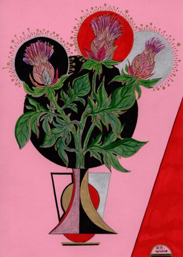 Pintura intitulada "Сouleur rose - c'es…" por Krughoff, Obras de arte originais, Lápis