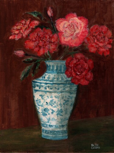 Peinture intitulée "Rose per l'amato ❤️" par Krughoff, Œuvre d'art originale, Acrylique