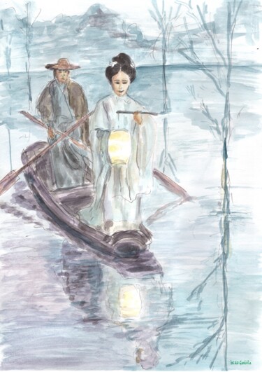 Peinture intitulée "I took a lantern at…" par Krughoff, Œuvre d'art originale, Tempera