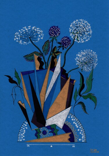 Pintura titulada "Forms & flowers XXI…" por Krughoff, Obra de arte original, Tinta