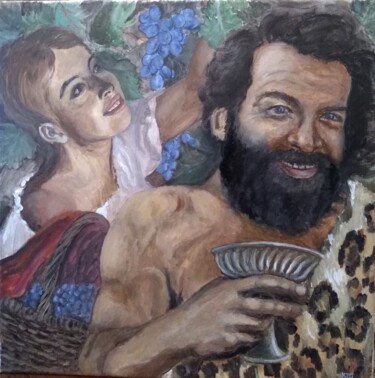 Painting titled "Bacchus" by Krughoff, Original Artwork, Acrylic