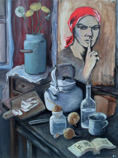 Malerei mit dem Titel "Stillleben 19ХХ" von Krughoff, Original-Kunstwerk, Acryl