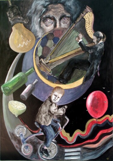 Painting titled "Le chemin de la vie…" by Krughoff, Original Artwork, Acrylic