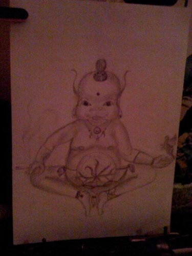 Dessin intitulée "spirit boudha" par Krusty, Œuvre d'art originale