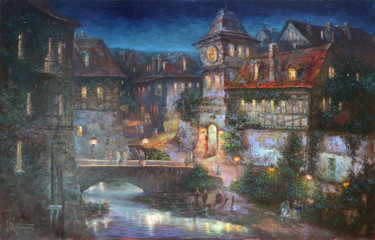 Картина под названием ""Июльский вечер. Ме…" - Dmitry Krutous, Подлинное произведение искусства, Масло