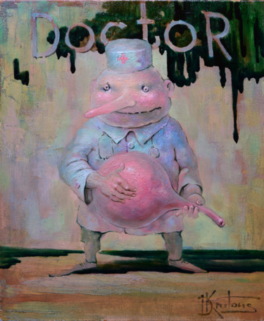 Картина под названием ""Doctor"" - Dmitry Krutous, Подлинное произведение искусства, Масло Установлен на Деревянная рама для…