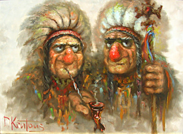 Картина под названием ""Два вождя"" - Dmitry Krutous, Подлинное произведение искусства