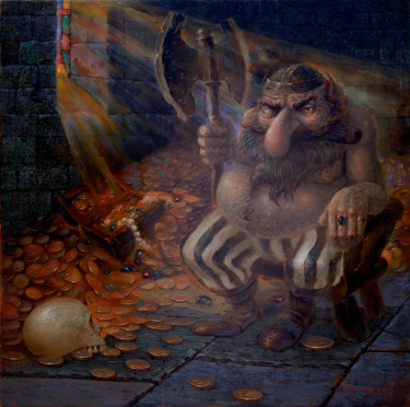 Картина под названием ""Сторож 2"" - Dmitry Krutous, Подлинное произведение искусства, Масло Установлен на Деревянная рама д…