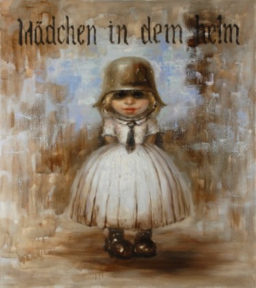 Картина под названием ""Девочка в каске"" - Dmitry Krutous, Подлинное произведение искусства