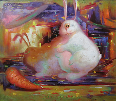 Painting titled ""Год Кролика"" by Dmitry Krutous, Original Artwork