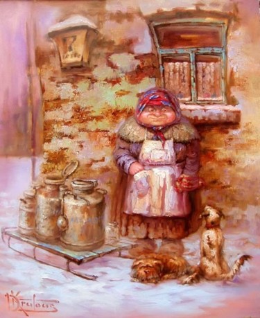 Картина под названием ""Молочница"" - Dmitry Krutous, Подлинное произведение искусства