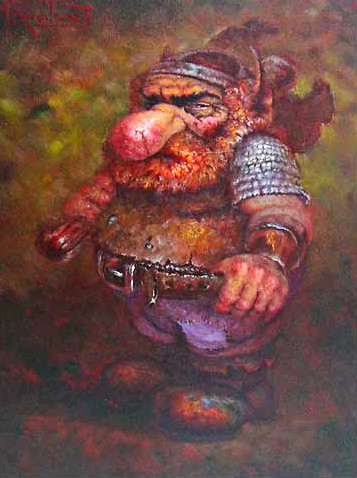 Картина под названием ""боевой гном"" - Dmitry Krutous, Подлинное произведение искусства