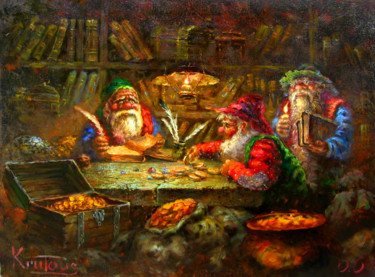 Painting titled ""казначеи"" by Dmitry Krutous, Original Artwork