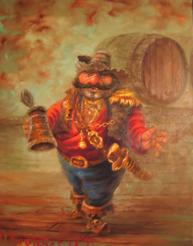 Painting titled ""моряк с кружкой"" by Dmitry Krutous, Original Artwork
