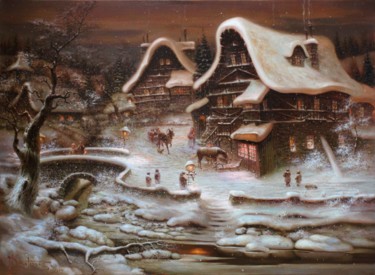 Peinture intitulée ""Теплый снег"" par Dmitry Krutous, Œuvre d'art originale