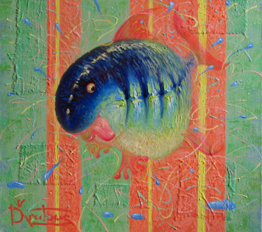Pittura intitolato ""рыба-дразнюка"" da Dmitry Krutous, Opera d'arte originale