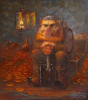 Painting titled ""Сторож"" by Dmitry Krutous, Original Artwork