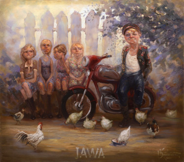 Painting titled ""Jawa"" by Dmitry Krutous, Original Artwork, Oil