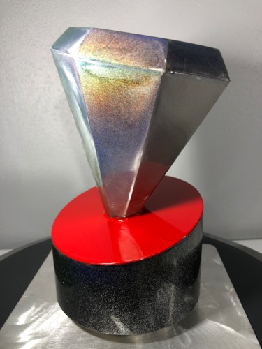 Skulptur mit dem Titel "Rêve de Diamant" von Krystali Art Design, Original-Kunstwerk, Edelstahl