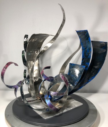 Skulptur mit dem Titel "Ophis" von Krystali Art Design, Original-Kunstwerk, Edelstahl