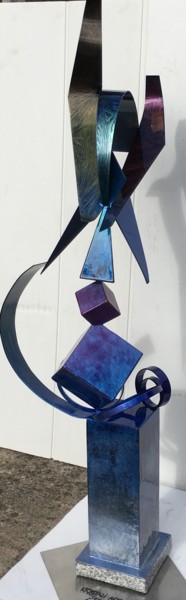 Skulptur mit dem Titel "Geospace" von Krystali Art Design, Original-Kunstwerk, Edelstahl