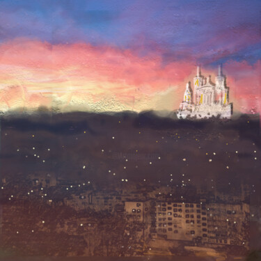 Arts numériques intitulée "Fourvière, Lumière,…" par Krystel, Œuvre d'art originale, Peinture numérique