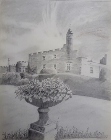 Drawing titled "English style castle" by Krystian, Original Artwork, Pencil