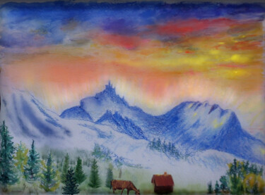 Arte digitale intitolato "Valmorel Mountains" da Krystian, Opera d'arte originale, Pittura digitale