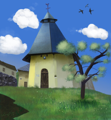 Arte digital titulada "The chapel" por Krystian, Obra de arte original, Trabajo Digital 2D