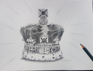 Drawing titled "The Crown" by Krystian, Original Artwork, Pencil