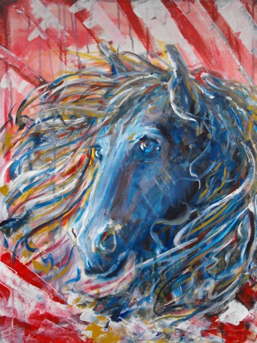 Painting titled "Horse" by Krystian Kaplon, Original Artwork, Acrylic