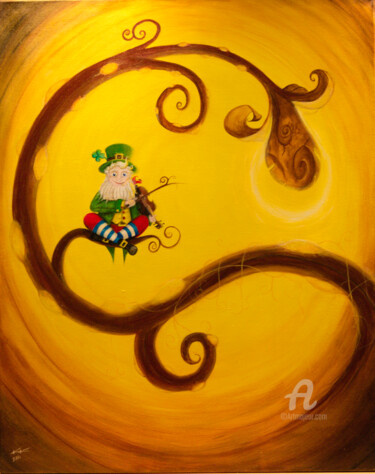 Peinture intitulée "Leprechaun" par Krystian Kaplon, Œuvre d'art originale, Acrylique