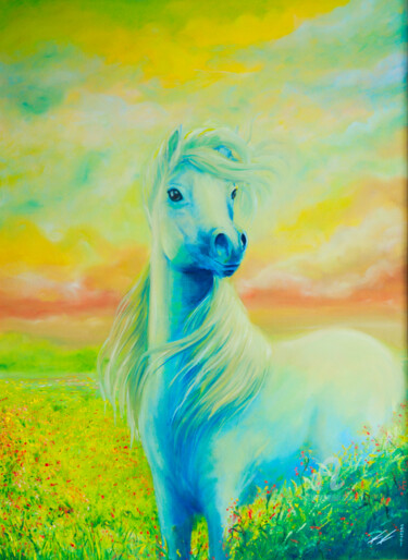 Pittura intitolato "Horse II" da Krystian Kaplon, Opera d'arte originale, Olio