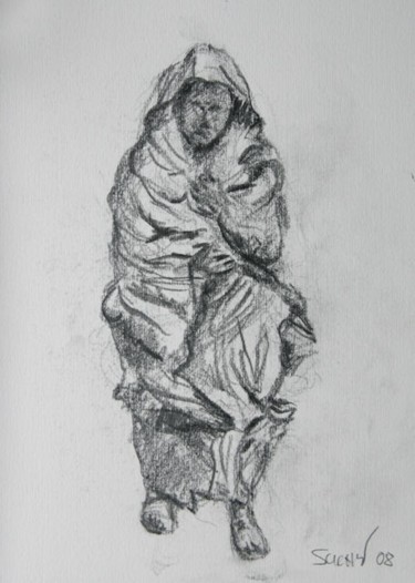 Drawing titled "The Pilgrim" by Krystof Suchy, Original Artwork