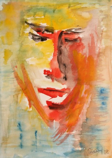 Painting titled "Portrait Of Girl" by Krystof Suchy, Original Artwork