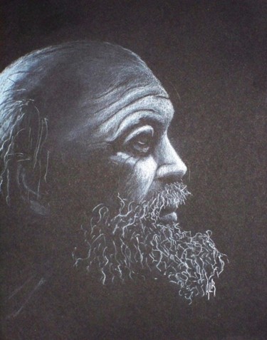 Drawing titled "Barbe-Bleue" by Krystyna Le Rudulier, Original Artwork, Pencil