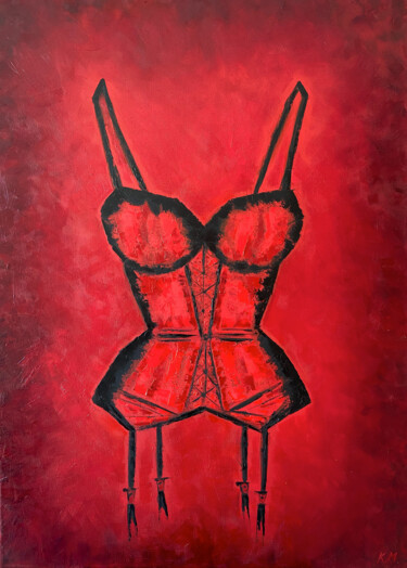 Картина под названием "Put this on…" - Kristina Malashchenko, Подлинное произведение искусства, Масло Установлен на Деревянн…