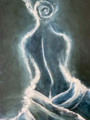 Картина под названием "Depth of the emeral…" - Kristina Malashchenko, Подлинное произведение искусства, Масло Установлен на…