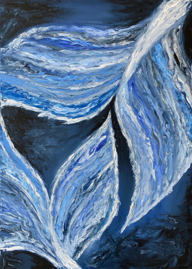 Pittura intitolato "Ocean tails" da Kristina Malashchenko, Opera d'arte originale, Olio Montato su Telaio per barella in leg…