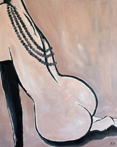 Картина под названием "MADAME IN BLACK VEL…" - Kristina Malashchenko, Подлинное произведение искусства, Масло Установлен на…