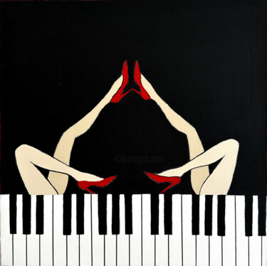 Pintura titulada "Divas de Jazz #2" por Kristina Malashchenko, Obra de arte original, Acrílico Montado en Panel de madera