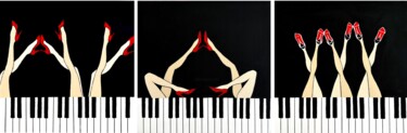 Картина под названием "Divas de Jazz trilo…" - Kristina Malashchenko, Подлинное произведение искусства, Акрил Установлен на…