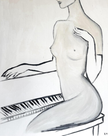 Pintura intitulada "La pianiste" por Kristina Malashchenko, Obras de arte originais, Acrílico